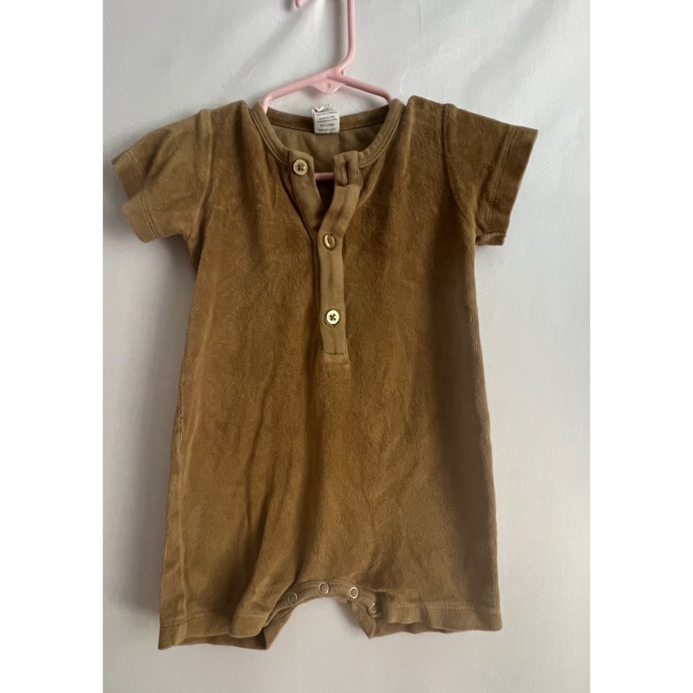 Kate Quinn Shortie‎ Romper baby 12-18 monthsOrganic Neutral Sad Beige